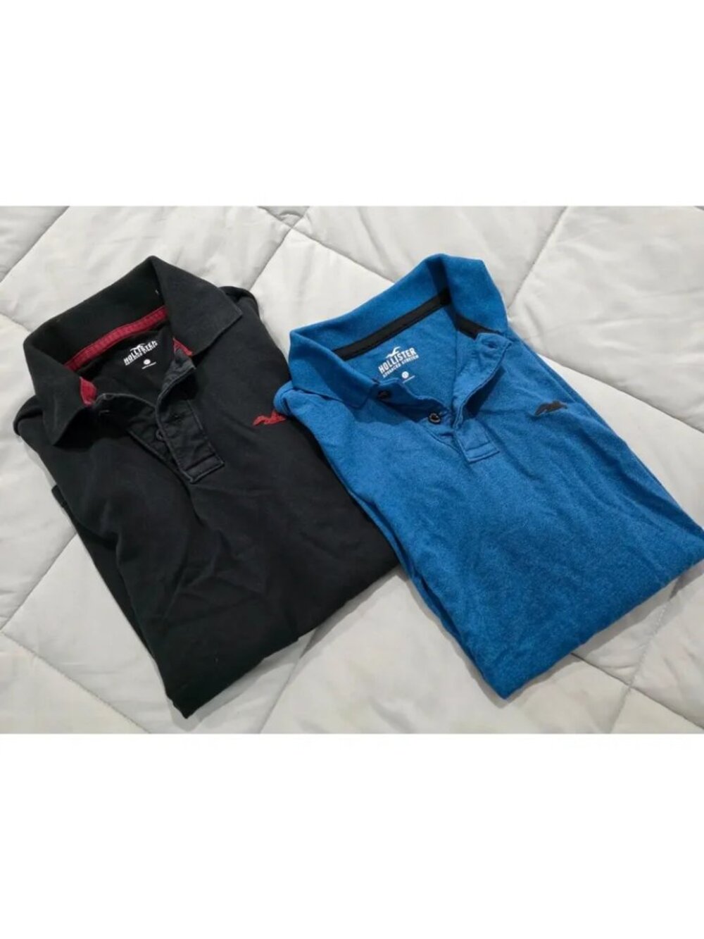 Hollister Men’s XS Polo Shirts Lot of 2 Advanced Stretch Blue Black